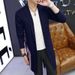 1 2025 Autumn New Mid-Length Knitted For Men Korean Style Slim Fit Student Sweater Jacket Youth Cardigan Trend_viptrois.com