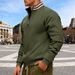 Men's Heavyweight Half-Zip Fleece Sweatshirt - Stand Collar Pullover With Japanese Brushed Polyester (10 Colors) | Relaxed Fit Winter Essential_viptrois.com