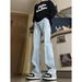 Pendant Straight Yellow Mud American Vibe Pants Retro Blue Jeans Men's Spring Tall Micro-flared Pants_viptrois.com