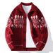 Men's Retro Jacquard Collar Cardigan – Long-Sleeve Knit Sweater For Teens & Adults ( Warm Layering Piece, Unisex Fashion Statement)_viptrois.com