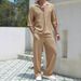 Men's Clothing New Commuter Suits Casual Shirt Solid Color Short Sleeved Trousers Men's Two Piece Casual Suit_viptrois.com