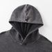 Men's Distressed Cotton-Poly Hoodie – Oversized Vintage Pullover With Drop Shoulder (Black, S-2XL)_viptrois.com