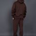 Autumn And Winter 400g Cashmere Thickened Suit Men's And Women's Loose Solid Color Hoodie Pants Two-piece Set_viptrois.com