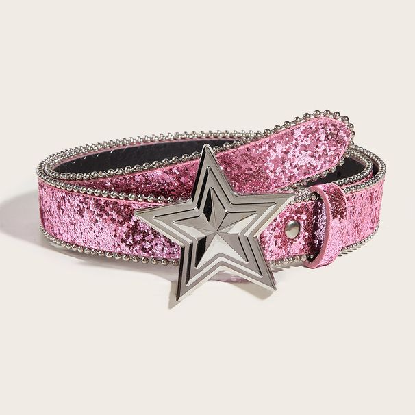 Button for women's Instagram style gold belt decoration, fashionable and personalized sequin jeans with versatile design_viptrois.com