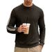 Cross-border American Spring And Autumn Basic Men's Round Neck Contrasting Color Light And Familiar Casual Versatile Thin Sweater_viptrois.com