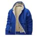 Men's Clothing Fleece-Lined Hooded Zip-Up Sweatshirt Warm Winter Casual Jacket For Men (Black, White, Army Green, Navy, Dark Gray, Light Gray)_viptrois.com