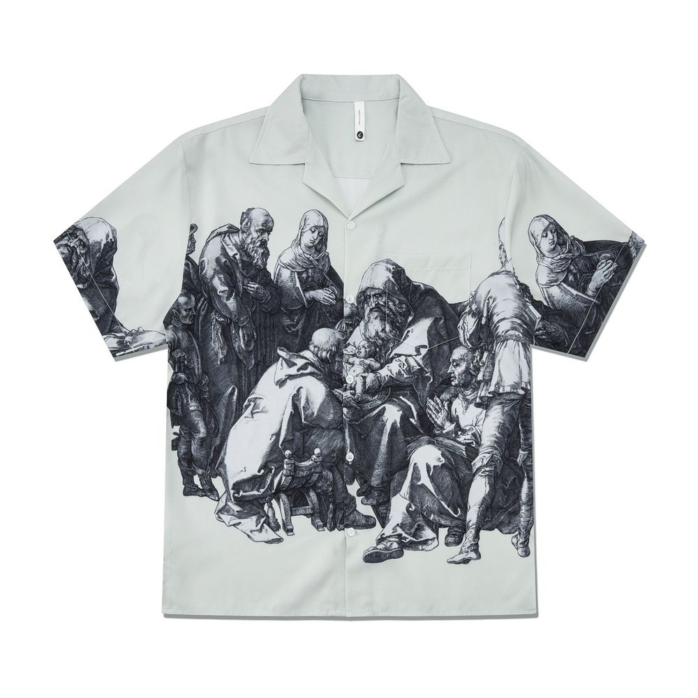 Men's Clothing Leisure Fashion Retro Print Print Shirt Short Sleeved Couple Cardigan Men_viptrois.com