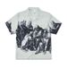 Men's Clothing Leisure Fashion Retro Print Print Shirt Short Sleeved Couple Cardigan Men_viptrois.com