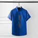 Men's Short Sleeve Shirt Crystal Rhinestone Face Design Wrinkle Free Cotton Casual Basic Style Summer Fashion White Black_viptrois.com