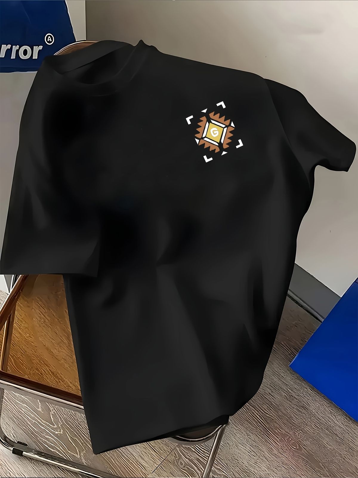 Maglietta Uomo 180g Cotone Puro Girocollo Stampa Geometrica Texture Liscia Leggera Traspirante Outfit Quotidiano Vestibilità Regolare Estivo_viptrois.com