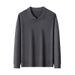 1 2024 Men's Knitted Solid Color Versatile High-Quality Spring And Autumn Regular Wool Sweater Base Shirt_viptrois.com