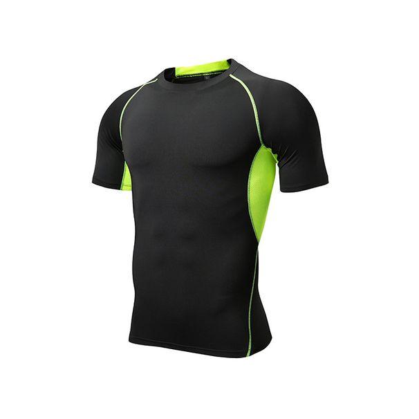 Men's clothing Quick-drying sports T-shirt Men's yoga tights Fitness wear basketball elastic breathable sweat round neck short sleeve_viptrois.com