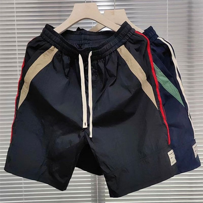 Men's Street Style Hip Hop Color Block Loose Fit Pants Windproof Outdoor Workwear Shorts Straight Leg Athletic Capri_viptrois.com