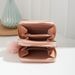 Double Zipper Short Wallet - Triangle Quilted Embroidery Clutch Solid Color ID Card Holder Purse_viptrois.com