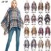 Unisex Cloak Spring and Autumn winter bristle over check with hood cape_viptrois.com