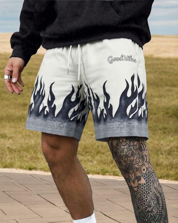Men's Quick-Dry Beach Shorts With Stylish Prints - Lightweight & Breathable For Summer, Swimming, And Casual Wear_viptrois.com