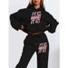 Women's Oversized Hoodie Set - Trendy Streetwear Pullover & Pants With Graphic Print_viptrois.com