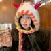 Cute Funn Little Monster Braided Woolen Hat For Children, 2024 Autumn And Winter Warm Knitted Ear Protection Hood_viptrois.com