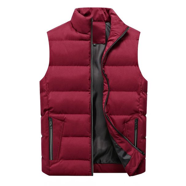 Men's Stand Collar Vest – Lightweight Quilted Sleeveless Jacket, Slim Fit With Zip Pockets (M-8XL) Layering Essential For Casual & Streetwear_viptrois.com