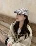 Artistic Woolen Beret Hat For Women, Autumn And Winter Plaid Forward C, Versatile Artist Hat, British Style Duckbill_viptrois.com