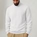 Men's Textured Jacquard High Neck Sweater – Winter Thermal Pullover (S-XXXL) – Minimalist Casual & Layering Essential_viptrois.com