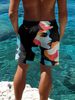 Unbeatable Quality Street Art Abstract Geometric Figure Printed Men's Fitness Running Sports Basketball Shorts_viptrois.com