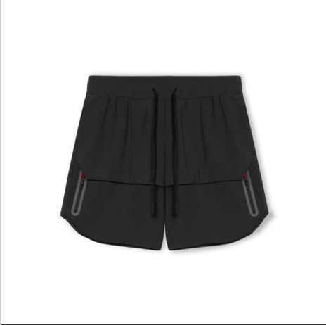 Man's clothing Plus-size casual three-quarter pants Solid color sports fitness elastic quick drying men's running pants_viptrois.com