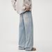 Men's Clothing & Archer0603 & Men's Light Blue Washed Blue Jeans, New Autumn Style, American Loose Straight Leg Pants_viptrois.com