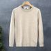 Autumn And Winter Solid Color Round Neck Sweater Thin Fit Autumn Clothes Knitted Sweater Pullover Base Line Clothing_viptrois.com