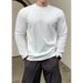 "Classic Fit Long Sleeve T-Shirt For Men - Solid Color, Polyester Blend, All-Season Staple With Contrast Stitching (Sizes M-5XL)"_viptrois.com