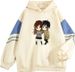 Autumn Winter New Hoodie Loose Plus Size Fleece Thickened Top Color-Block Sweatshirt 0122_viptrois.com