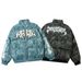Men's Clothing American Retro Washed Old Patch Embroidery Thickened Cotton Coat Men And Women Hip Hop Loose PU Leather Cotton Coat Winter_viptrois.com