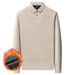 Nordmann Fleece-Lined Thickened Polo For Middle-Aged Men, Autumn And Winter Casual Turn-Down Collar Long-Sleeve Two-Piece_viptrois.com