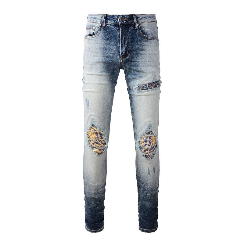 Men's Clothing American Jeans High Street Fashion Brand Jeans Men's Ripped Jeans Slim Fit Pants 1330_viptrois.com