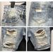 Men Straight Loose Korean Fashion Denim Short Pants Holes Summer Five Piece Jeans Shorts_viptrois.com