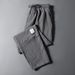 Men's Clothing Pants Men's Summer Thin Loose Straight Casual Sports Sweatpants Elastic Korean Fashion Nine Point Linen Pants_viptrois.com