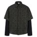 Vintage Personality Ins2025 Spring New American Retro Loose Heavy Industry Striped Fake Two-piece Long-sleeved Shirt_viptrois.com