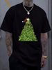 Vtg Frog Stack Tree Christmas Nature Art Tee T-shirt 2003 Mens Tag Large Lights Summer Fashion Stretched Soft Versatile Graphic_viptrois.com