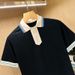 Men's American Style Casual Loose Short Sleeved T-Shirt Trendy Patchwork Collared Polo Shirt New Summer Style_viptrois.com
