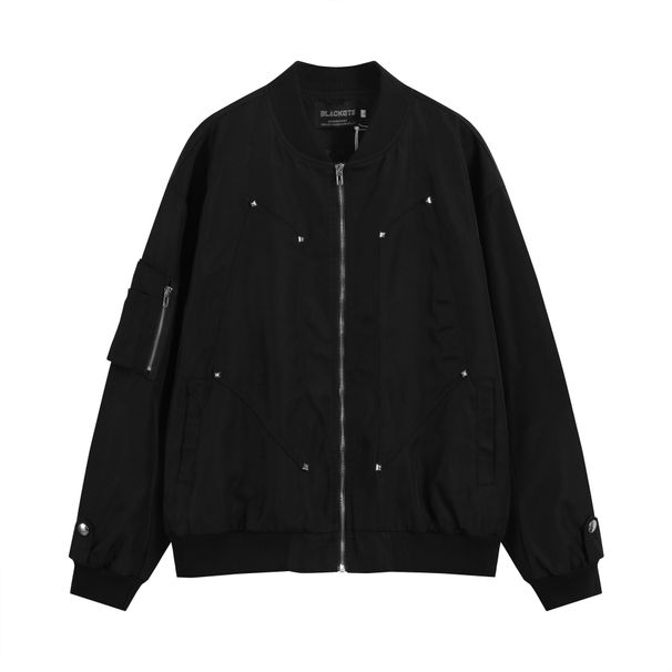GTS Spring And Autumn American Style Bomber Jacket For Men, Solid Color Stand Collar, Trendy Brand, Motorcycle Versatile_viptrois.com