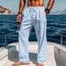 Men's Clothing Autumn Hip Hop Breathable Cotton And Linen Loose Casual Sports Trousers_viptrois.com