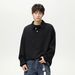 Nordmann Heavy Textured Jacquard Lapel Sweatshirt For Men And Women Couples Autumn Loose Vintage Old Money Style Long Sleeve Polo_viptrois.com