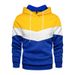 Men's Color-Block Hoodie | Oversized Fleece-Lined Pullover With Side Pockets | Streetwear Essential (White, Khaki, Yellow, Orange, Red)_viptrois.com