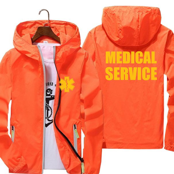 Men Women Bomber Hooded EMT Paramedic Emergency Medical Services Casual Thin Windbreaker Sunscreen Skin Jacket Outwear_viptrois.com