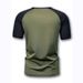 Men's Colorblocked Shoulder Short Sleeve Henry Shirt, Single Breasted Breathable Sports Casual Tops_viptrois.com