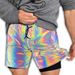 Iridescent Reflective Shorts Men Hip-Hop Glow-in-the-Dark Jogging Sports Tight Running Yoga Fitness Pants Set Trendy_viptrois.com