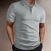 Men's Textured Polo Shirt, Breathable Short-Sleeve Casual Top With Jacquard Pattern, Slim Fit Summer & Fall T-Shirt For Daily Wear_viptrois.com