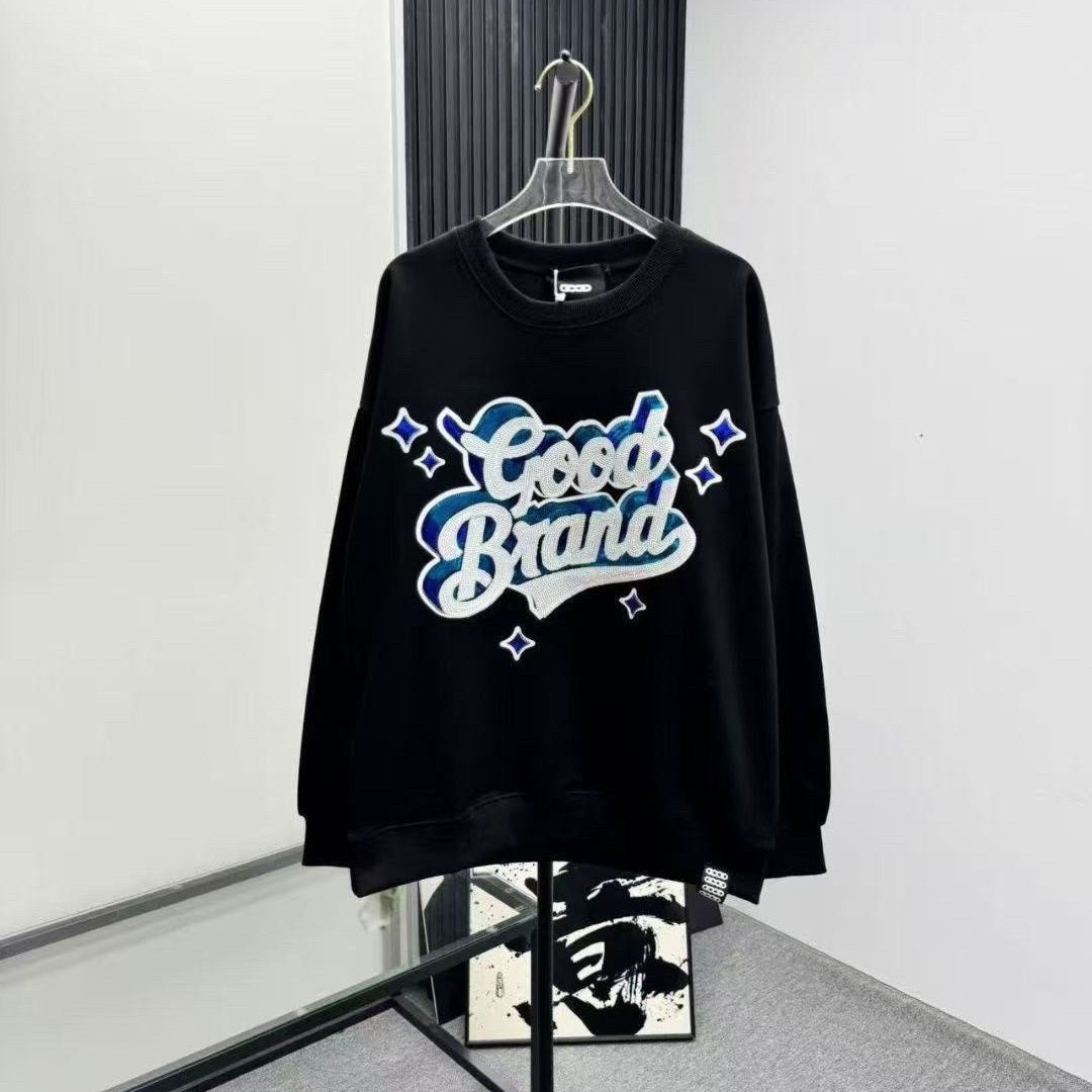 Autumn And Winter Unisex Versatile Pure Cotton Round Neck Long-sleeved Casual Sweater_viptrois.com