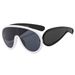 Personality Large Frame Sunglasses Gold Frame Silver Frame Punk Lenses Hip Hop Large Frame Sunglasses_viptrois.com