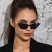 New small frame cat eye metal sunglasses women's fashion street shooting sunglasses retro sunglasses Glasses_viptrois.com